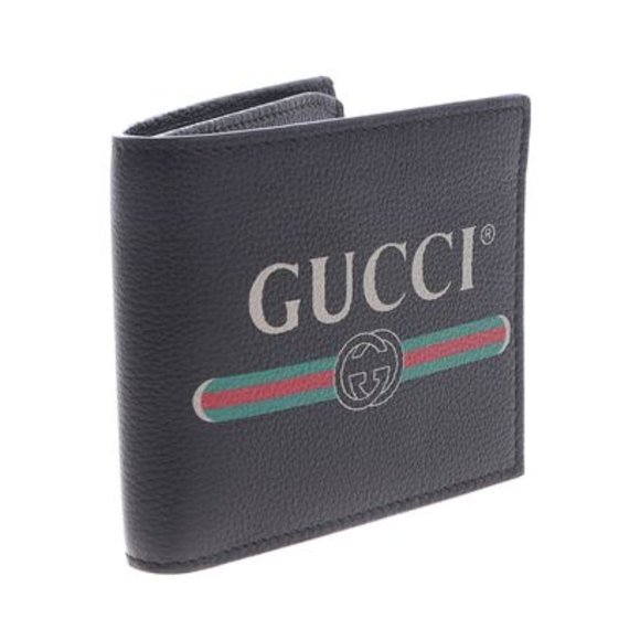 Gucci Printed Logo Leather Wallet In Black - Picture 1 of 3